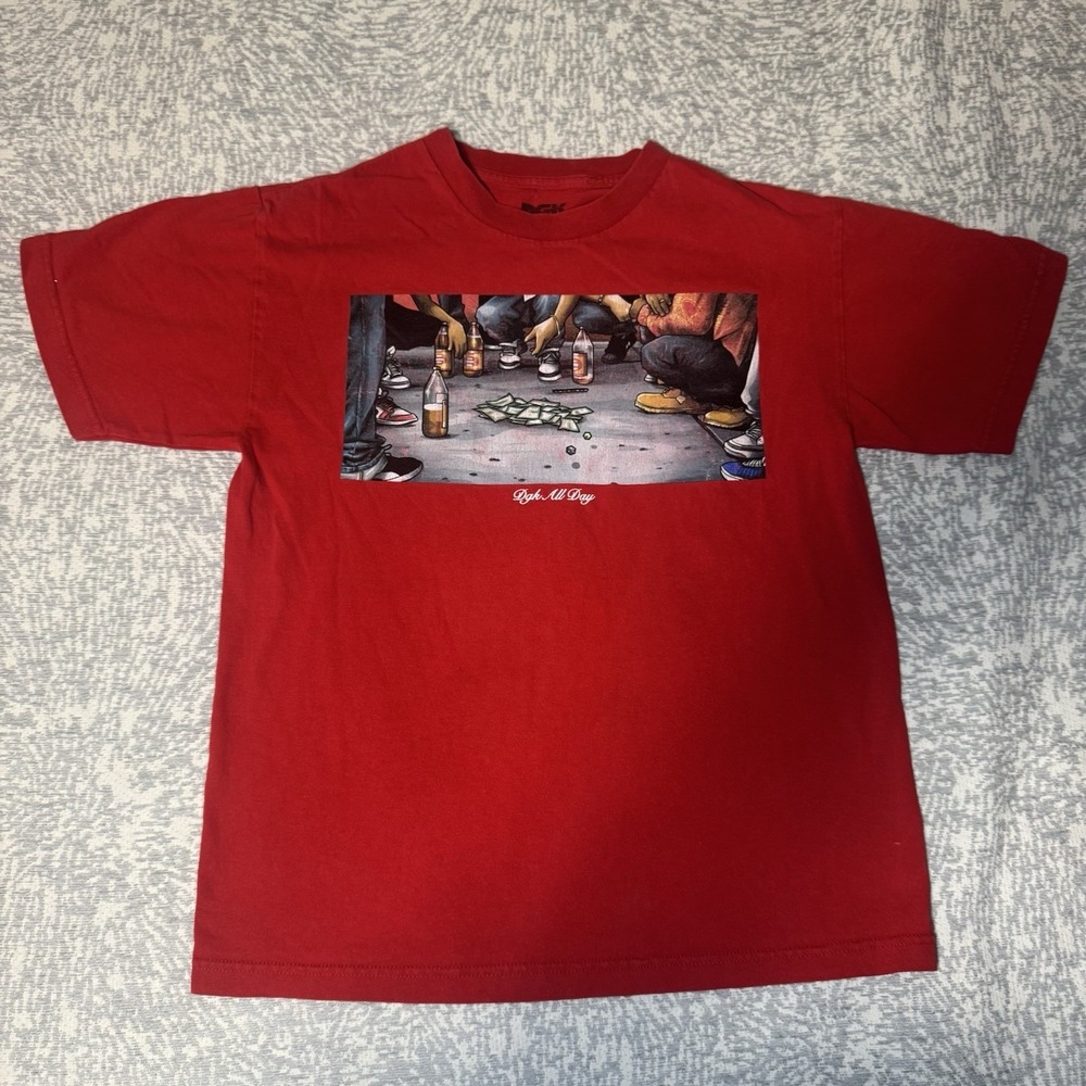 DGK All Day Red Graphic T-Shirt Medium Streetwear Skate Dice Money Beer Vintage